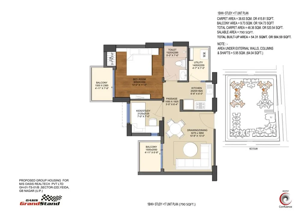 oasis Grandstand 1bhk apartment price