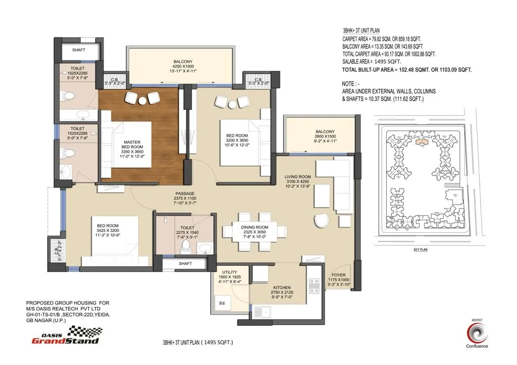 oasis Grandstand 1bhk apartment price